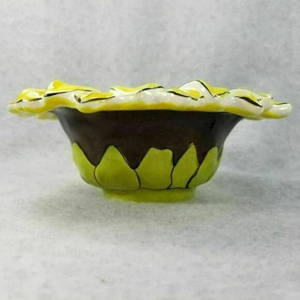 Blue Sky Clayworks Heather Goldminc Sunflower Bowl Spreader BEC6160 2010 READ‎